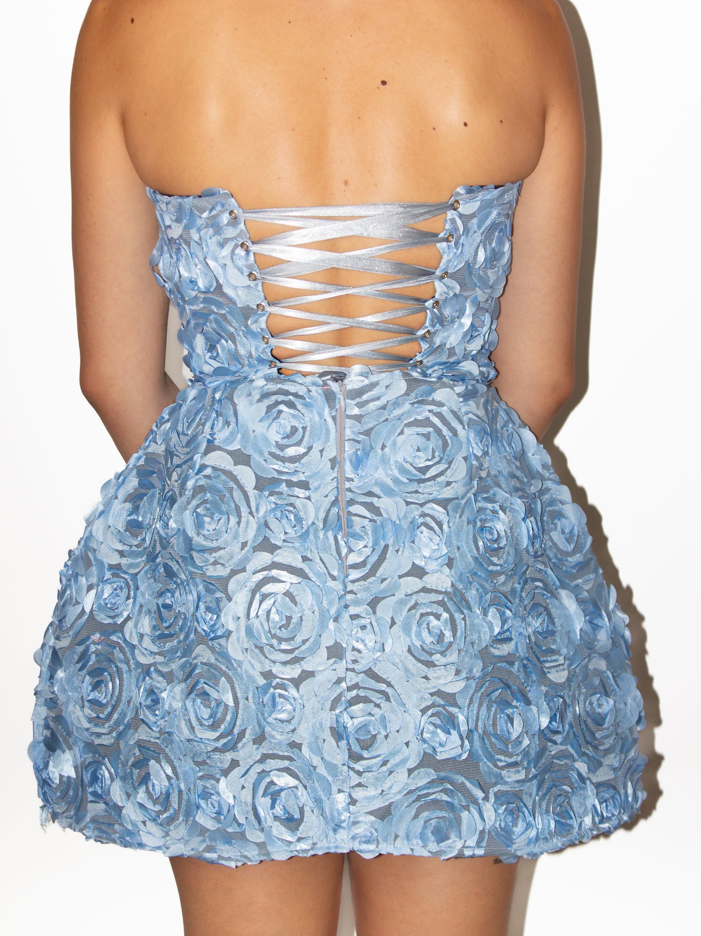 Blue Bloom Corset Mini Dress