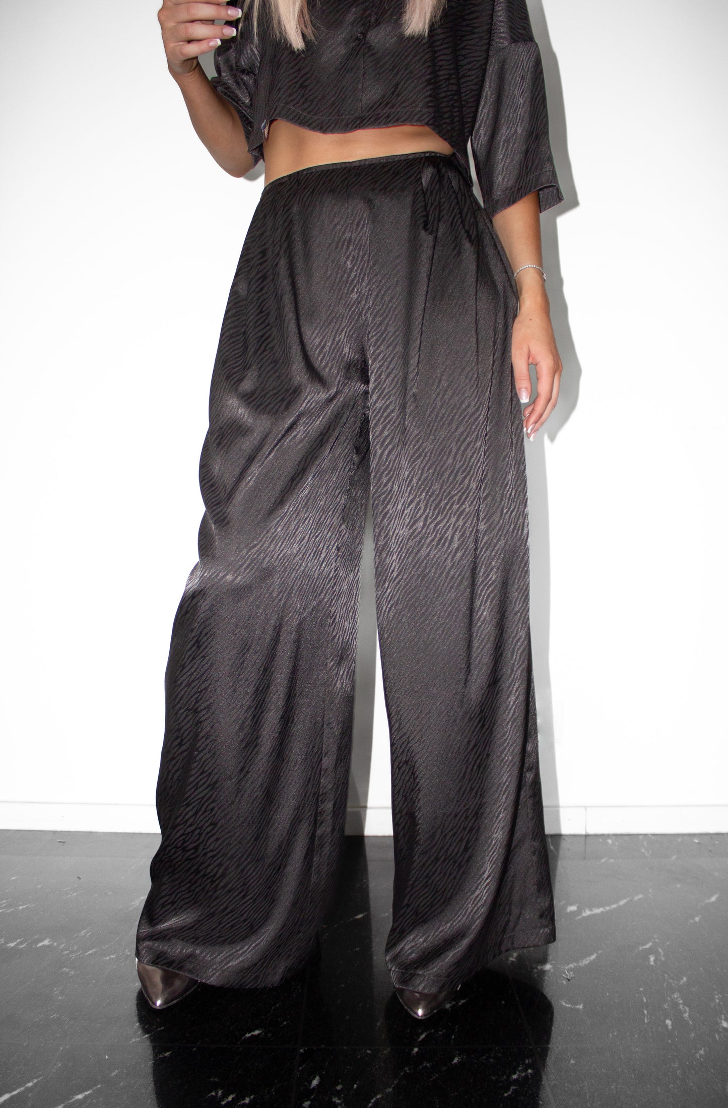 Luxury Black Satin Set