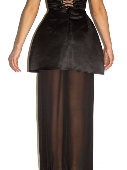 The Bold Edge Corset Maxi Dress