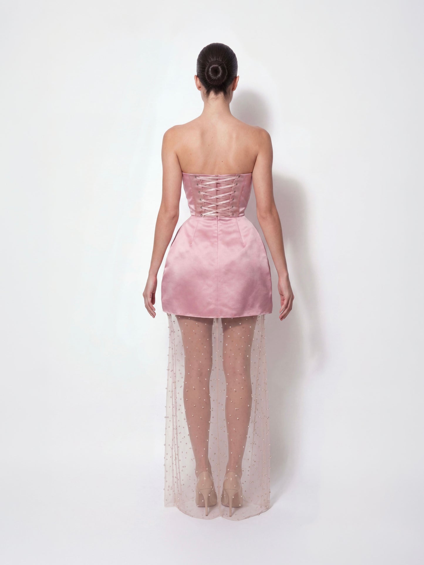 Pink Pearl Corset Maxi Dress