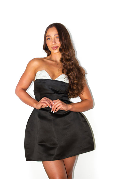 Heart Top Structured Satin Dress