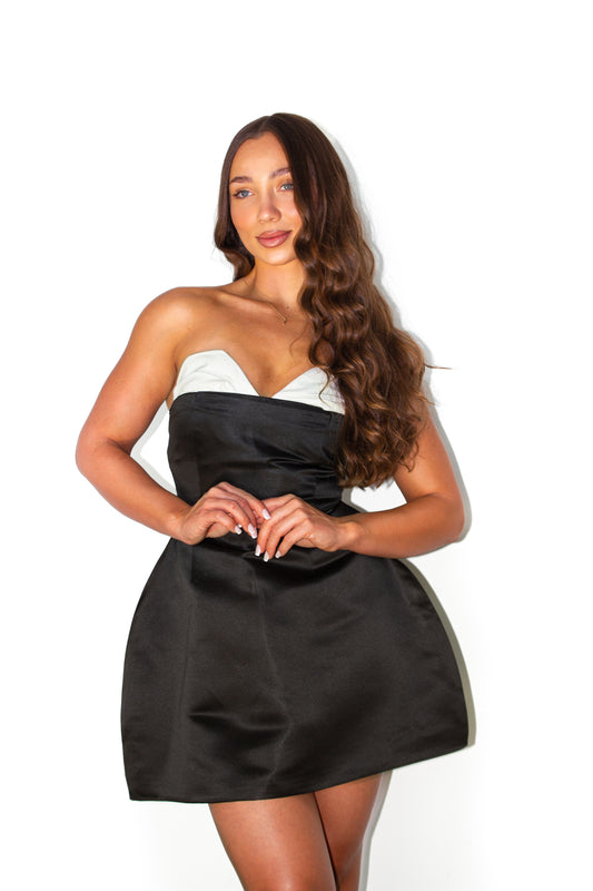 Heart Top Structured Satin Dress