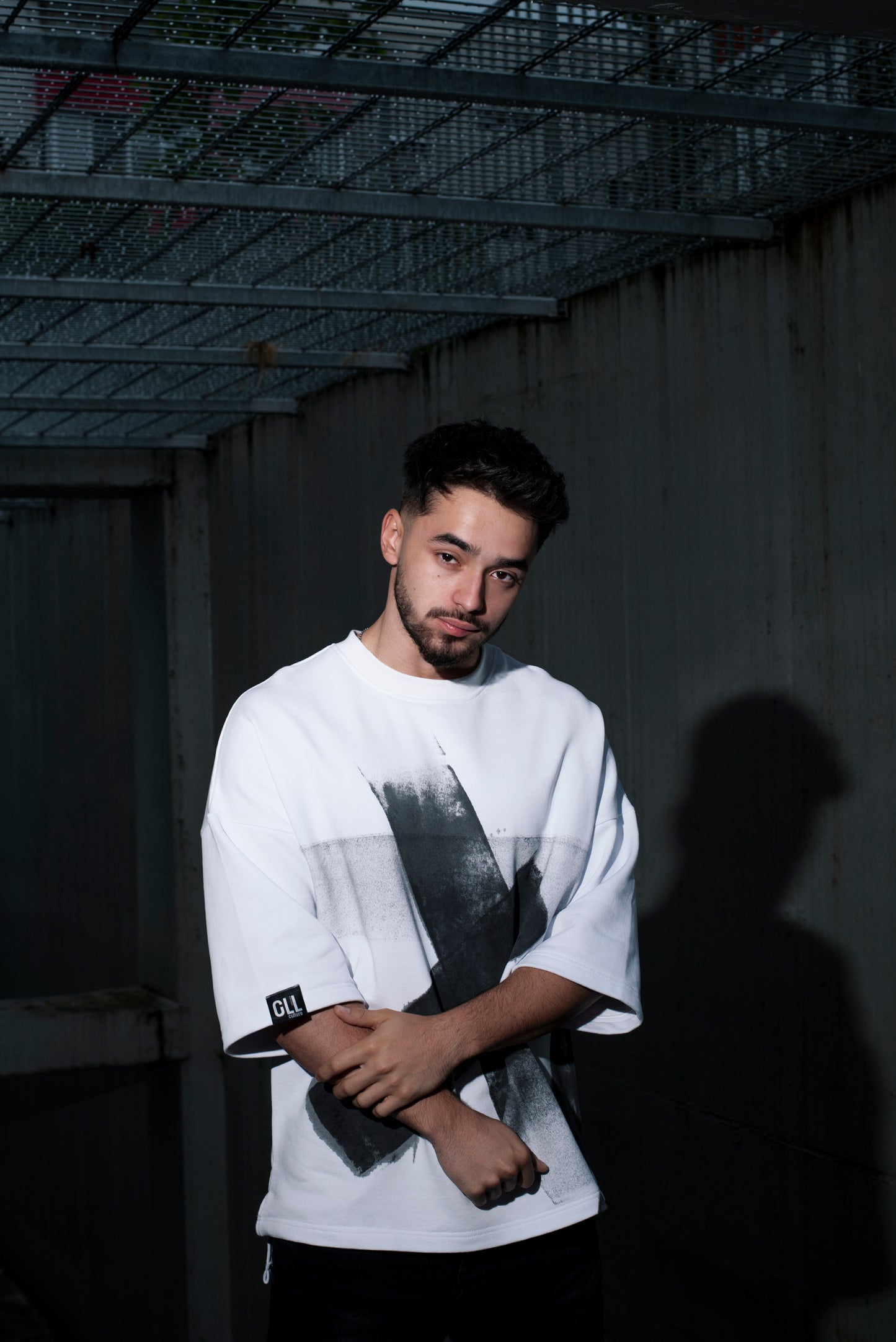 Oversized White Techno Tee