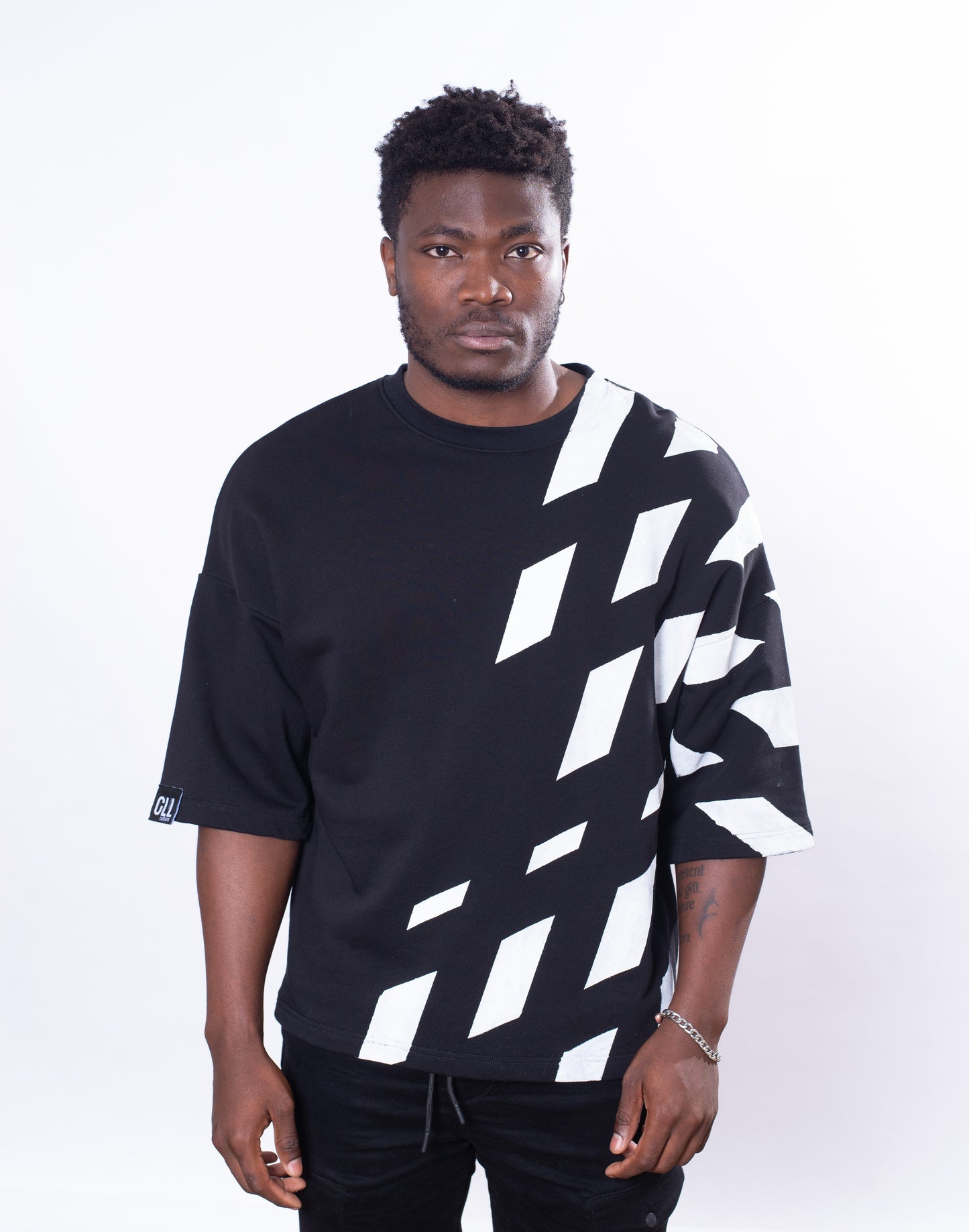 Oversized Black Techno Tee