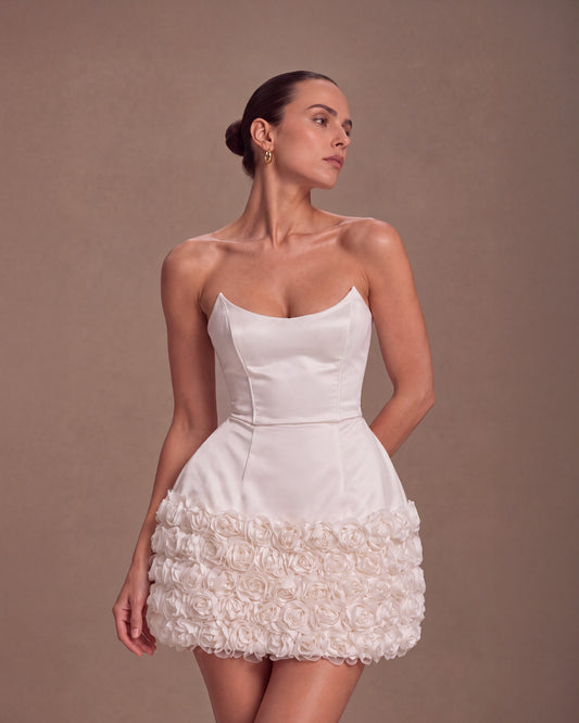 Flora White Corset Dress