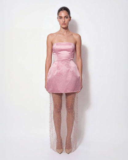 Pink Pearl Corset Maxi Dress