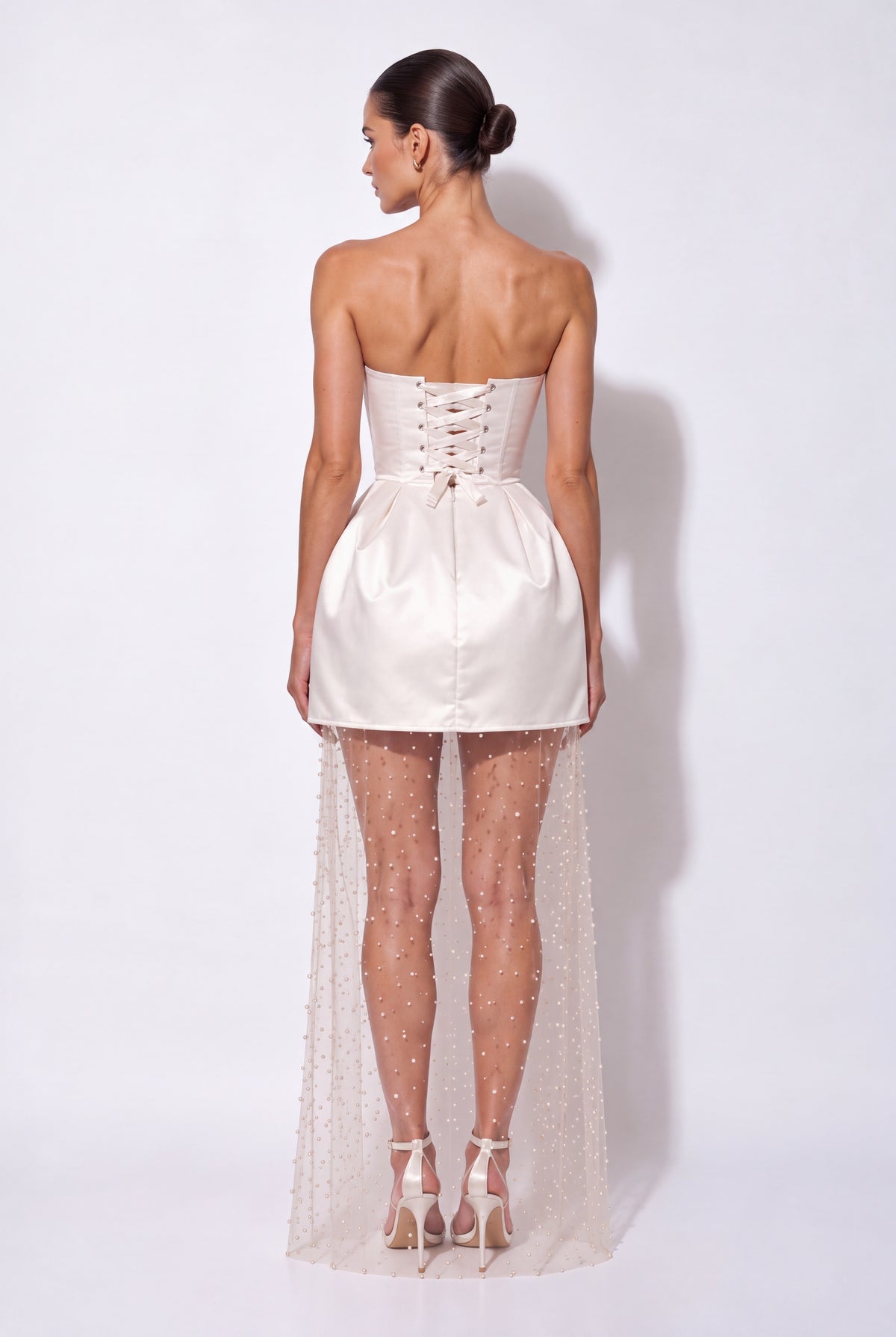 White Pearl Corset Maxi Dress – spate